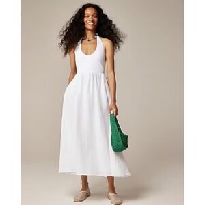 J. Crew White Halter Maxi Dress